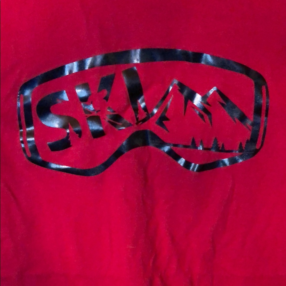 Kids Red Ski Graphic Shirt